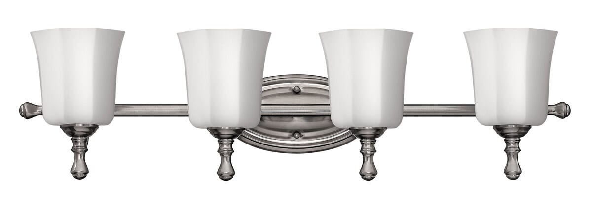 Hinkley Shelly 4-Light Bathroom Vanity Light in Brushed Nickel