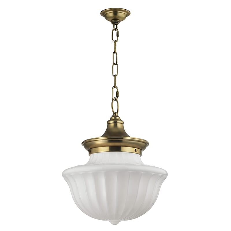 Hudson Valley Dutchess 2-Light 19" Pendant Light in Aged Brass