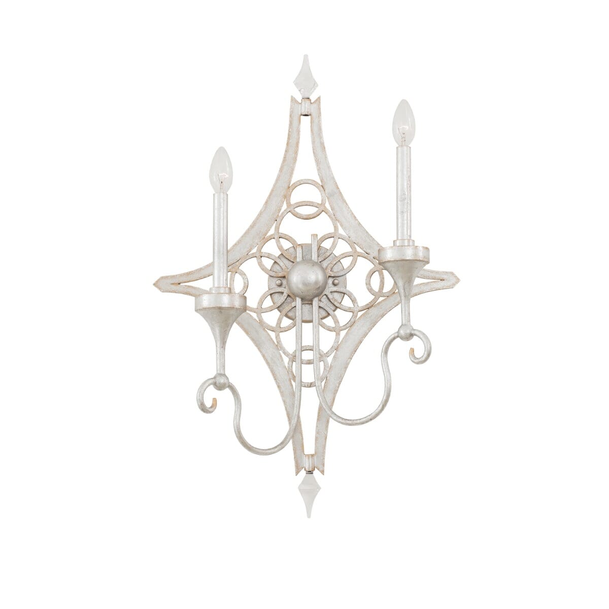 Kalco Loveland 2-Light 27" Wall Sconce in Gold Silver Leaf