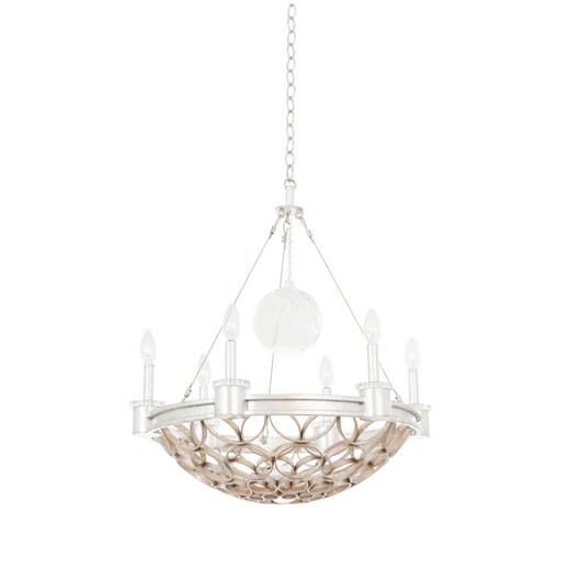 Kalco Loveland 6-Light Pendant Light in Gold Silver Leaf