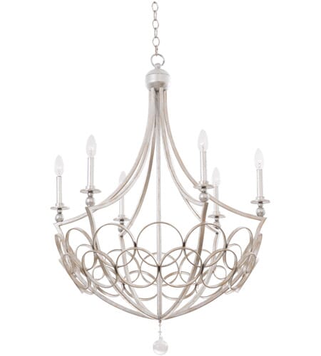 Kalco Loveland 6-Light Coastal Chandelier in Gold Silver Leaf