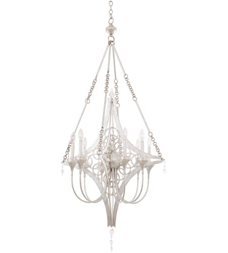 Kalco Loveland 8-Light Coastal Chandelier in Gold Silver Leaf