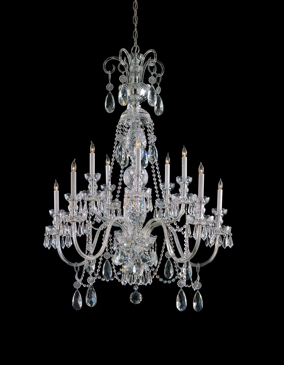 Crystorama Traditional Crystal 10-Light 46" Traditional Chandelier in Polished Chrome with Clear Hand Cut Crystals