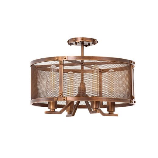 Kalco Chelsea 4-Light Ceiling Light in Copper Patina