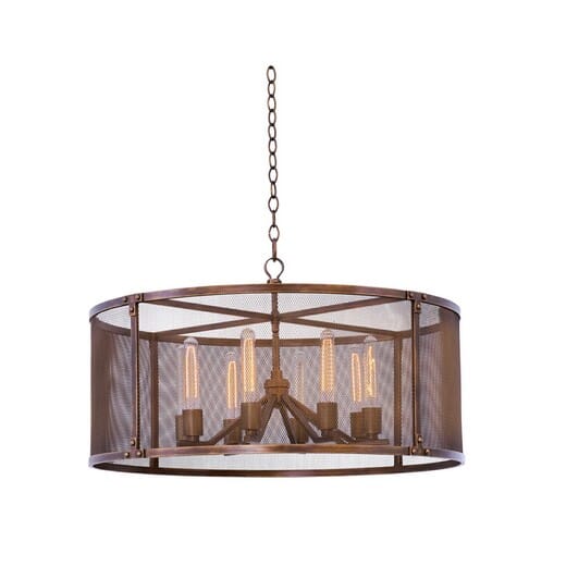 Kalco Chelsea 8-Light Pendant Light in Copper Patina