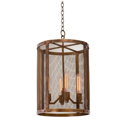 Kalco Chelsea 4-Light Pendant Light in Copper Patina