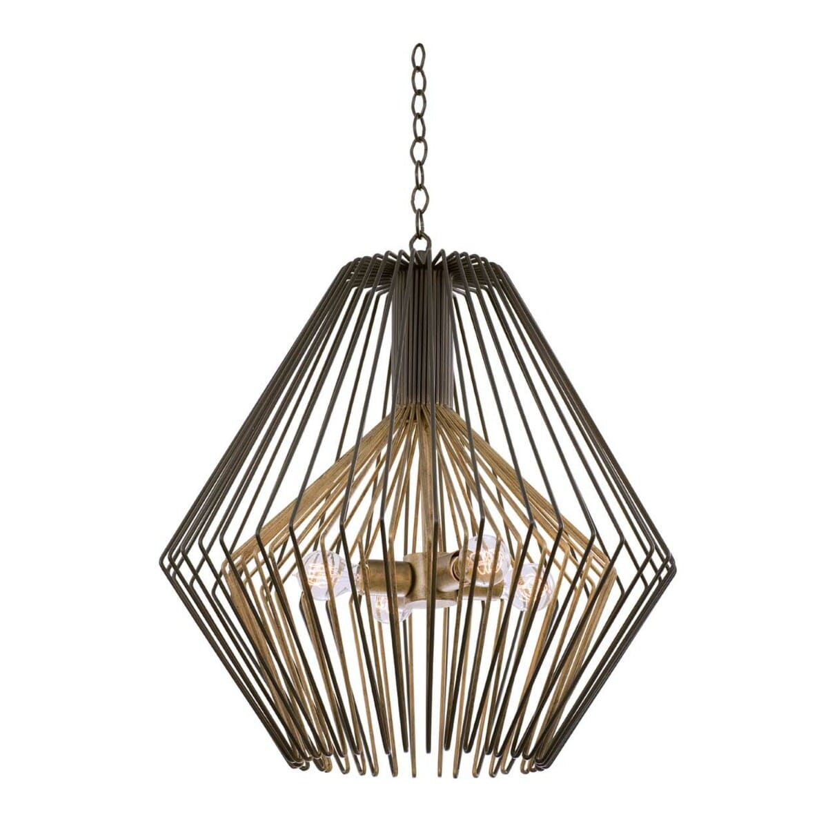 Kalco Metro I 4-Light Pendant Light in Bronze Gold