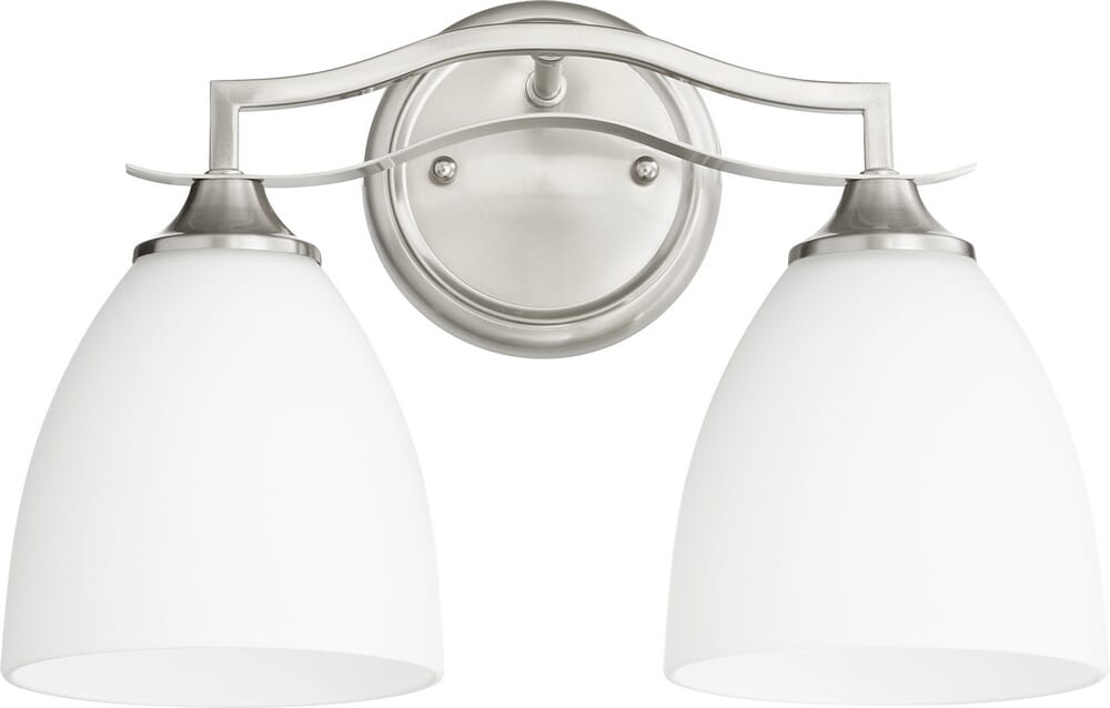 Quorum Jardin 2-Light 10" Bathroom Vanity Light in Satin Nickel