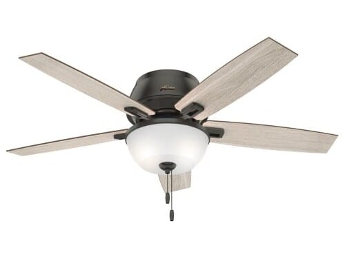 Hunter Donegan 2-Light 52" Indoor Flush Mount Ceiling Fan in Noble Bronze