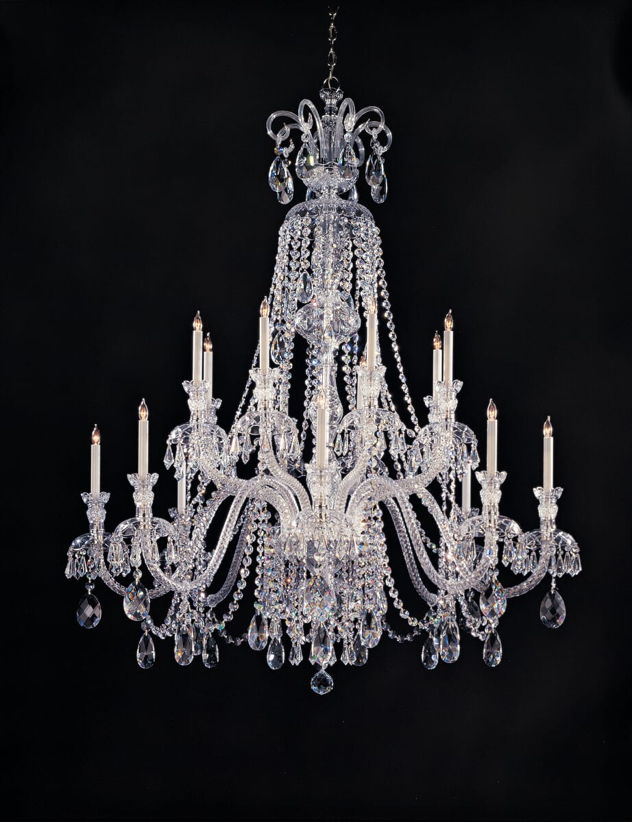 Crystorama Traditional Crystal 16-Light 66" Traditional Chandelier in Polished Chrome with Clear Hand Cut Crystals