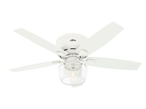 Hunter Bennett 52" Indoor Flush Mount Ceiling Fan in Matte White