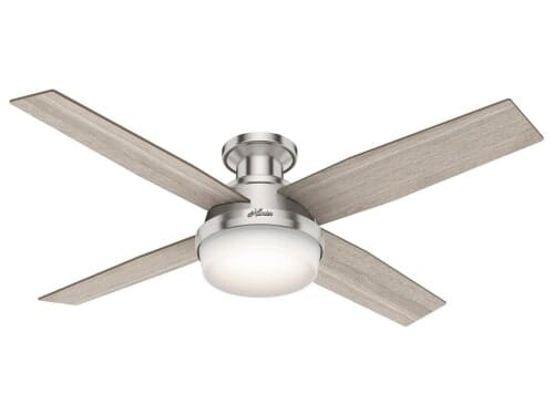 Hunter Dempsey Low Profile 2-Light 52" Indoor Ceiling Fan in Brushed Nickel