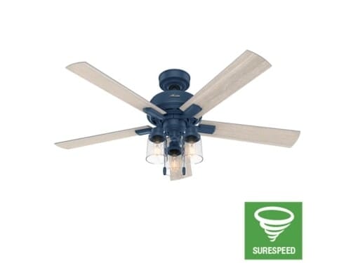 Hunter 3-Light 52" Indoor Ceiling Fan in Indigo Blue