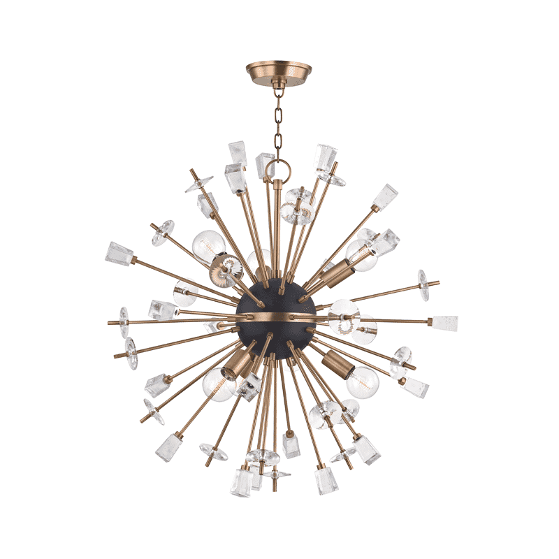 Hudson Valley Liberty 6-Light Chandelier in Aged Brass