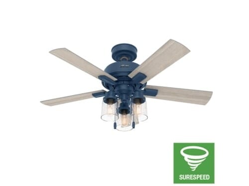 Hunter 3-Light 44" Indoor Ceiling Fan in Indigo Blue