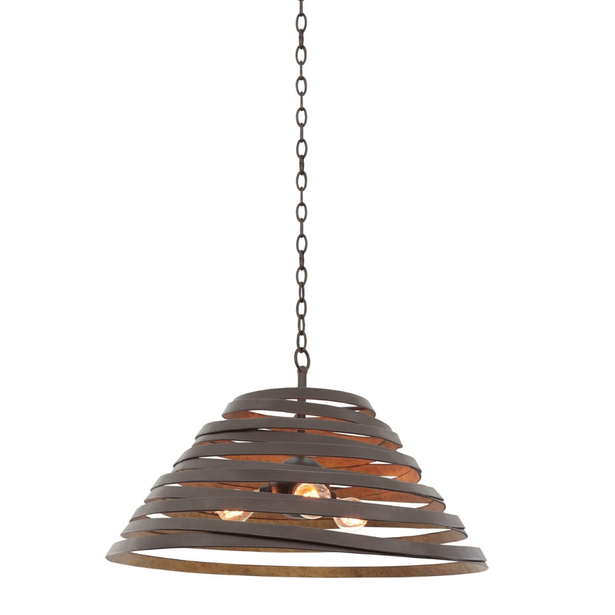 Kalco Tempest 3-Light Pendant Light in Bronze Gold