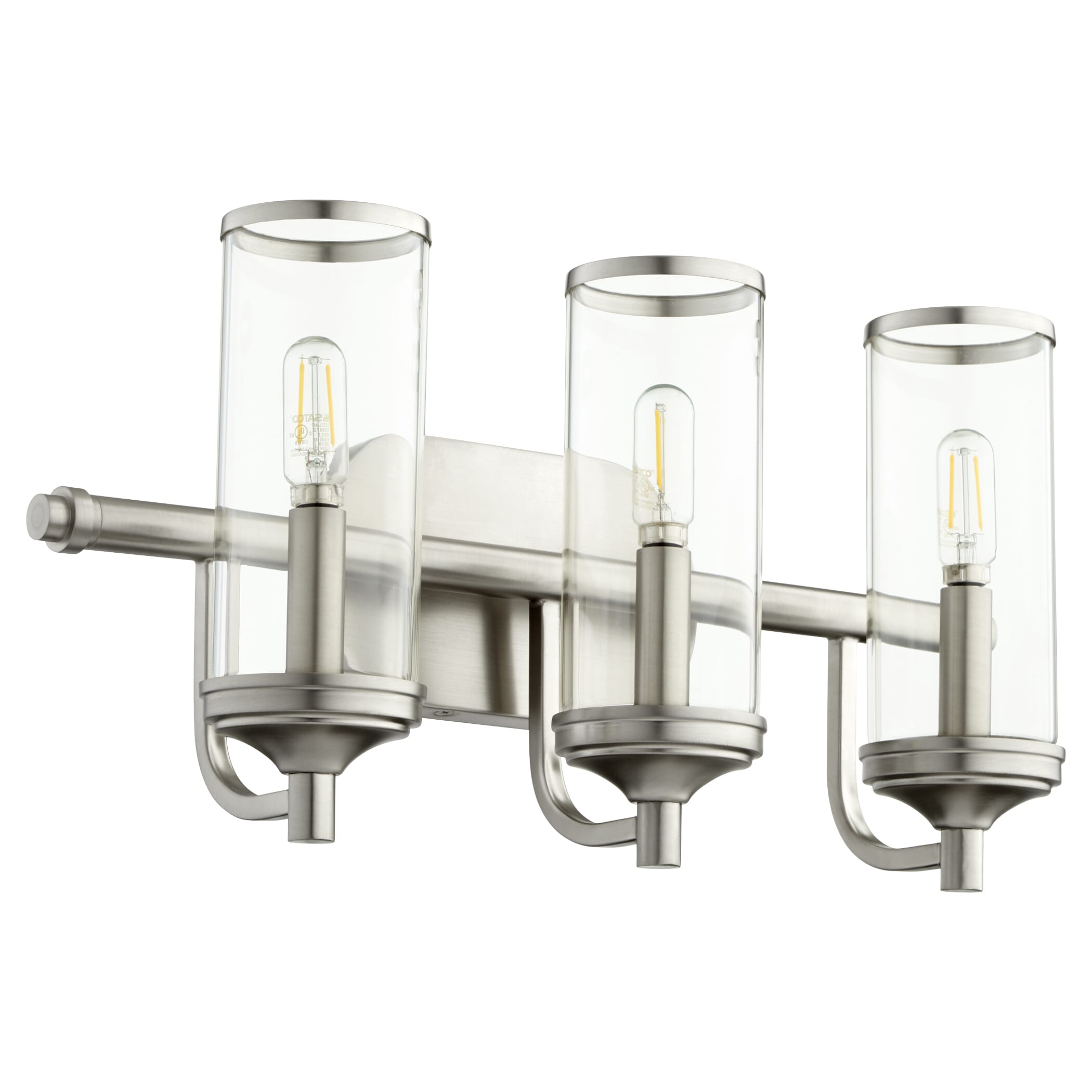 Quorum Collins 3-Light 10" Bathroom Vanity Light in Satin Nickel