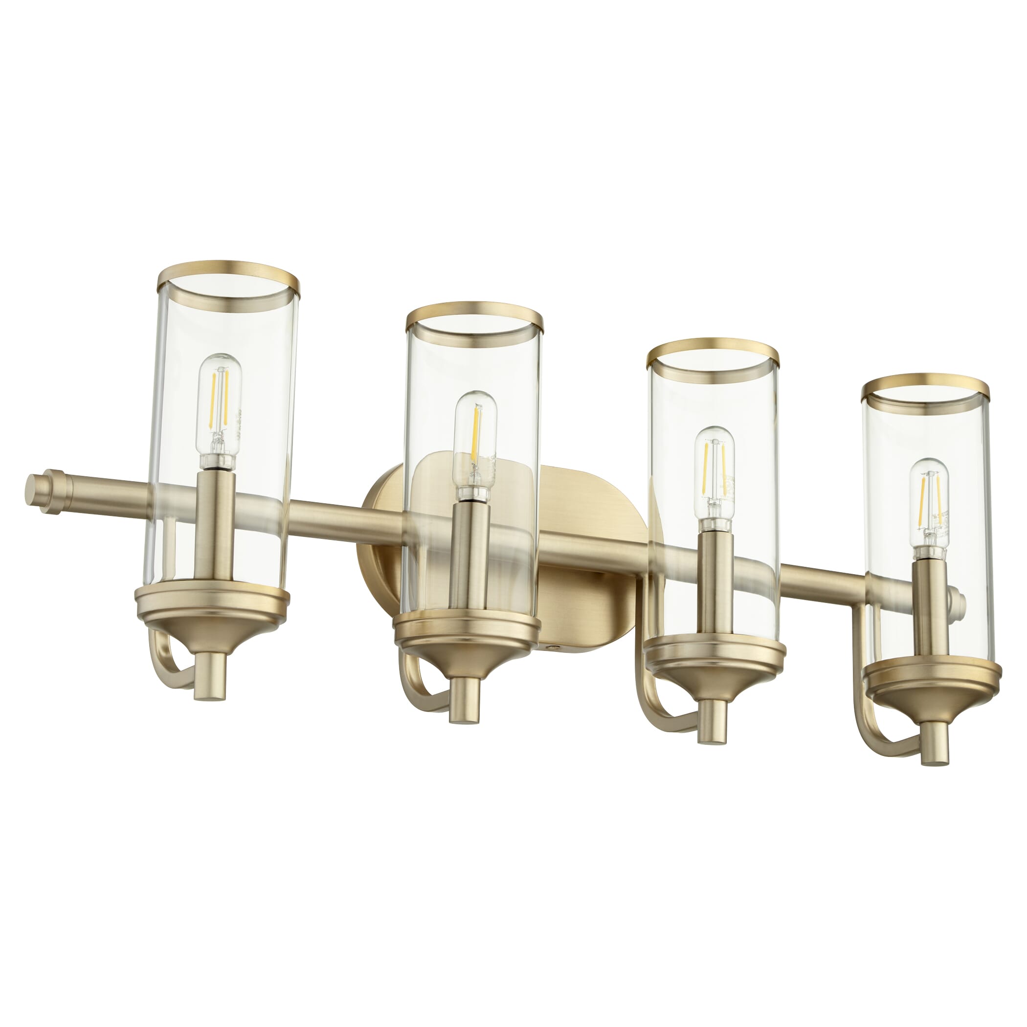 Quorum Collins 4-Light 10" Bathroom Vanity Light in Aged Brass