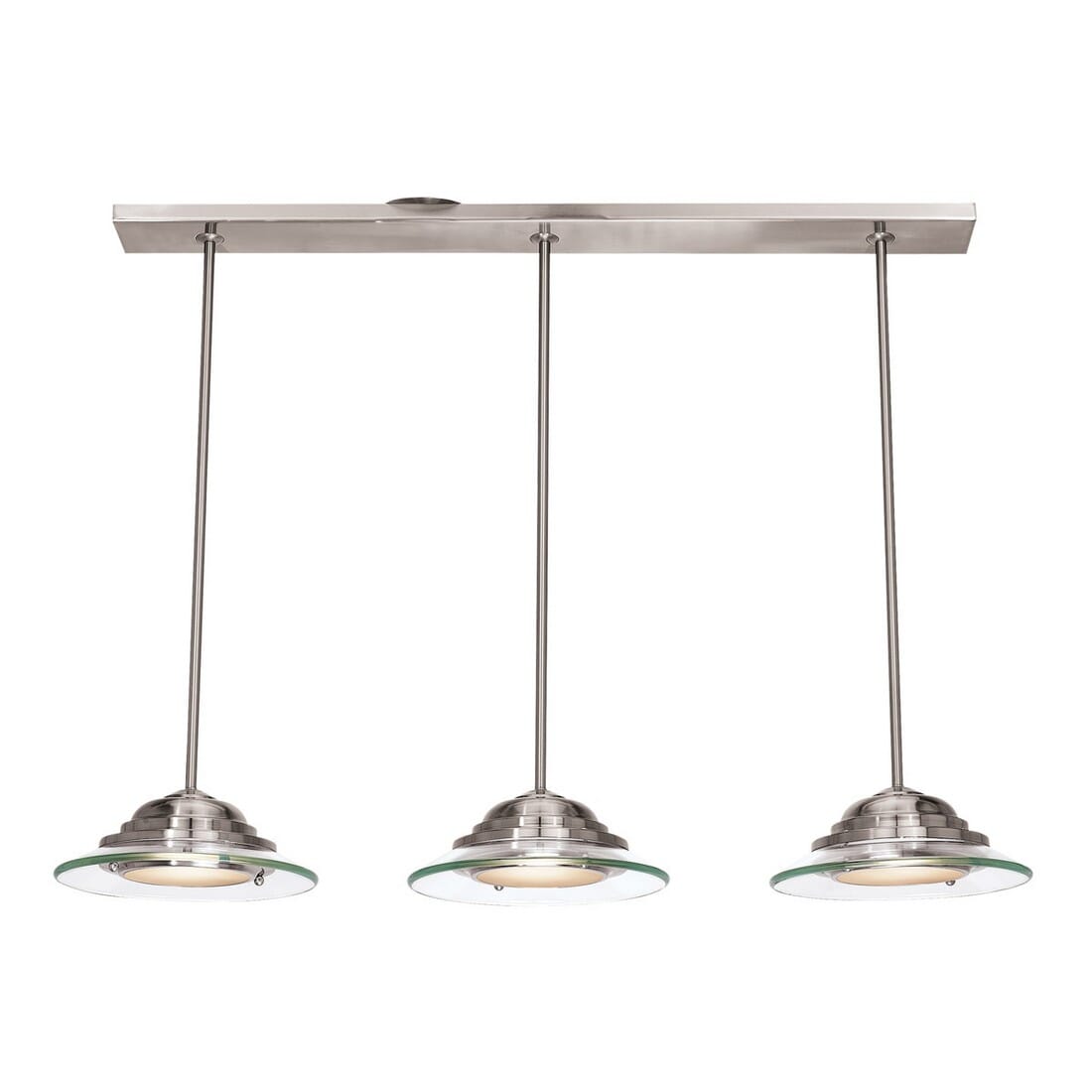 Access Phoebe 3-Light 4" Pendant Light in Brushed Steel