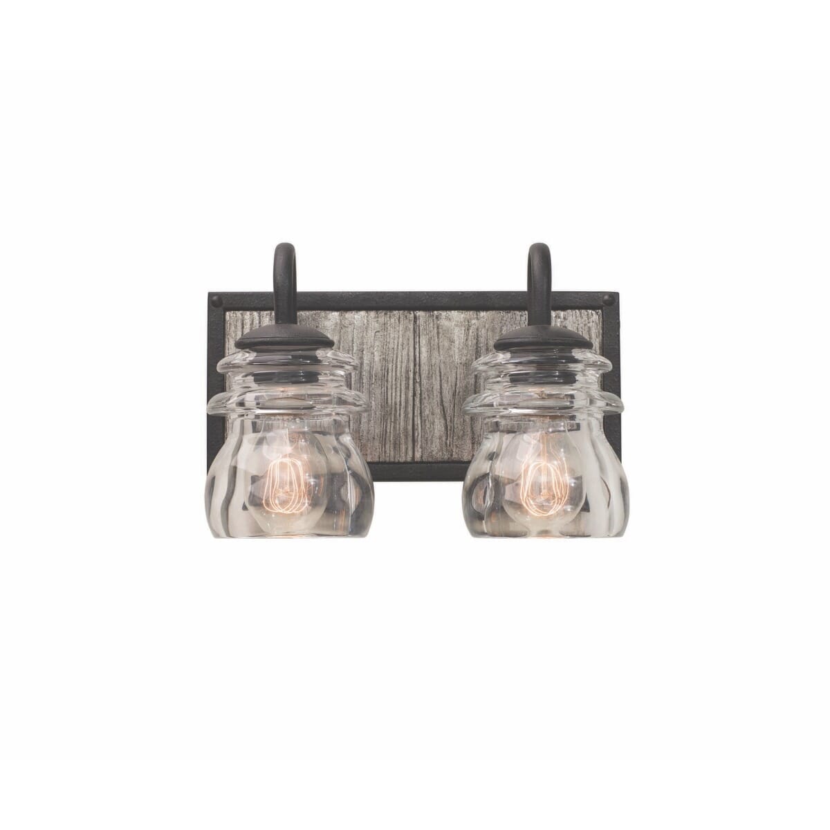 Kalco Bainbridge 2-Light 12" Bathroom Vanity Light in Black Iron