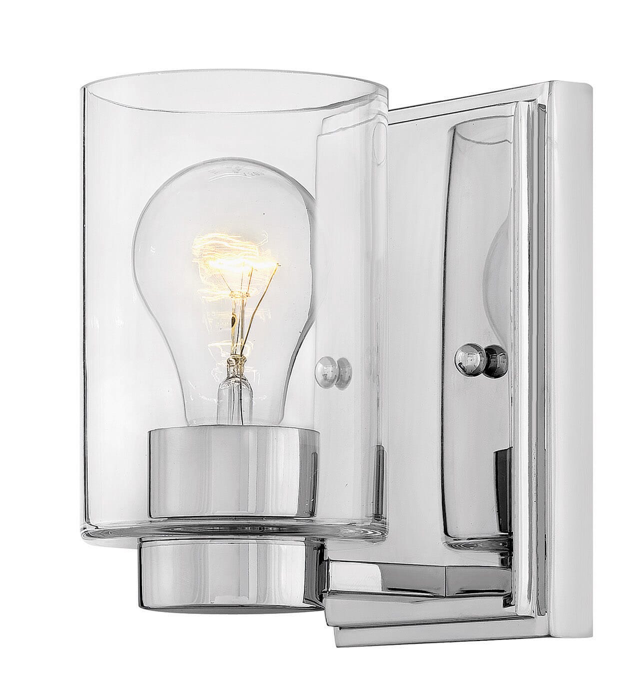 Hinkley Miley 1-Light Bathroom Wall Sconce in Chrome with Clear Glass