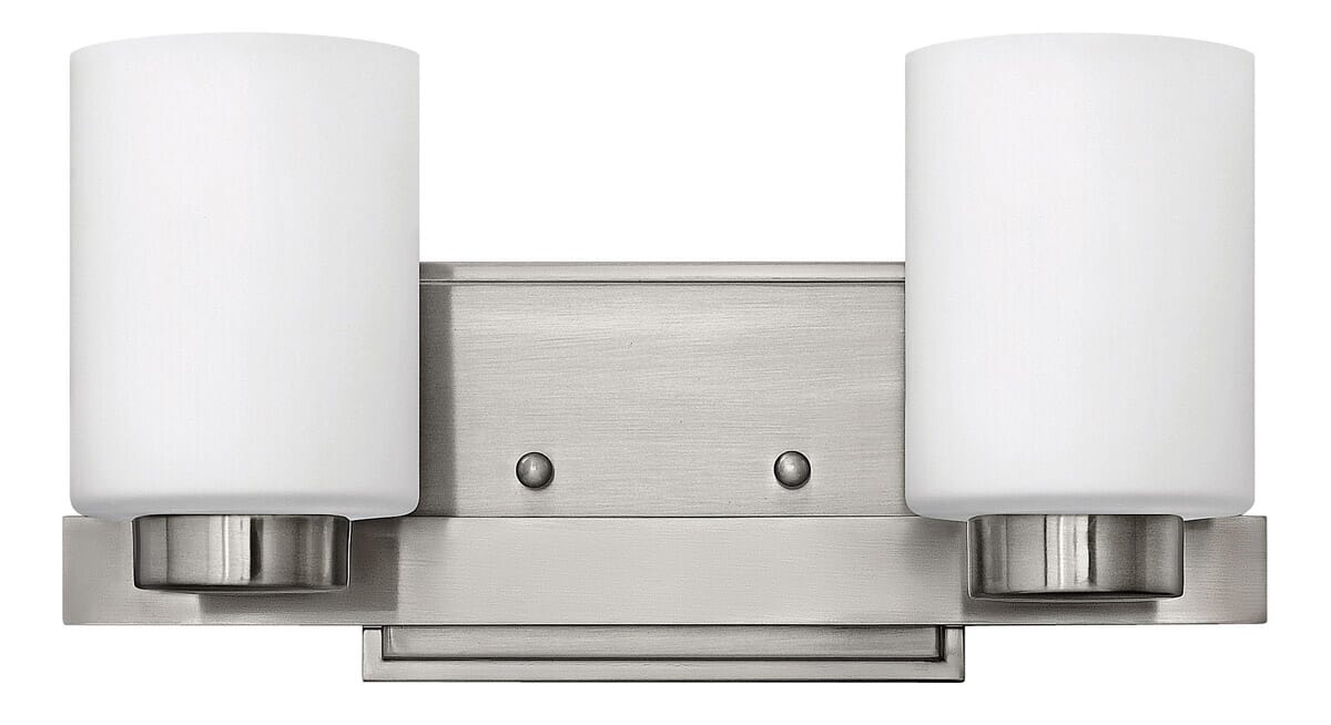 Hinkley Miley 2-Light Bathroom Vanity Light in Brushed Nickel