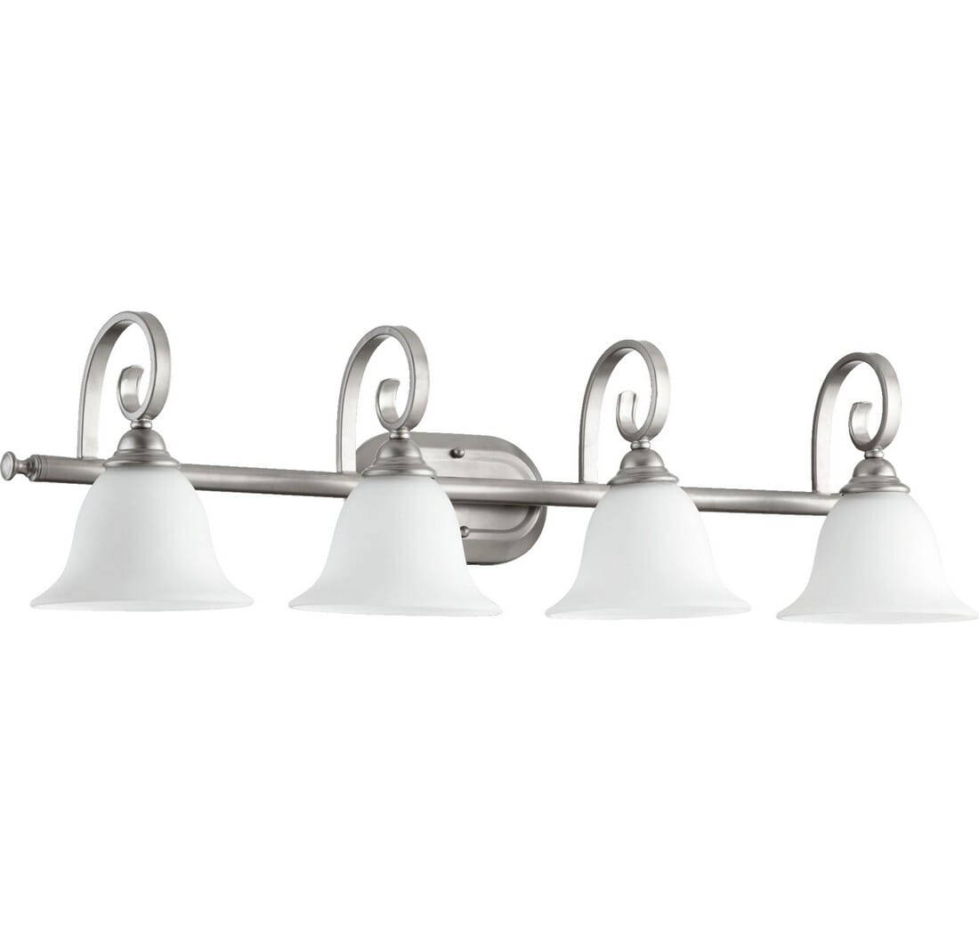 Quorum Celesta 4-Light 10" Bathroom Vanity Light in Classic Nickel