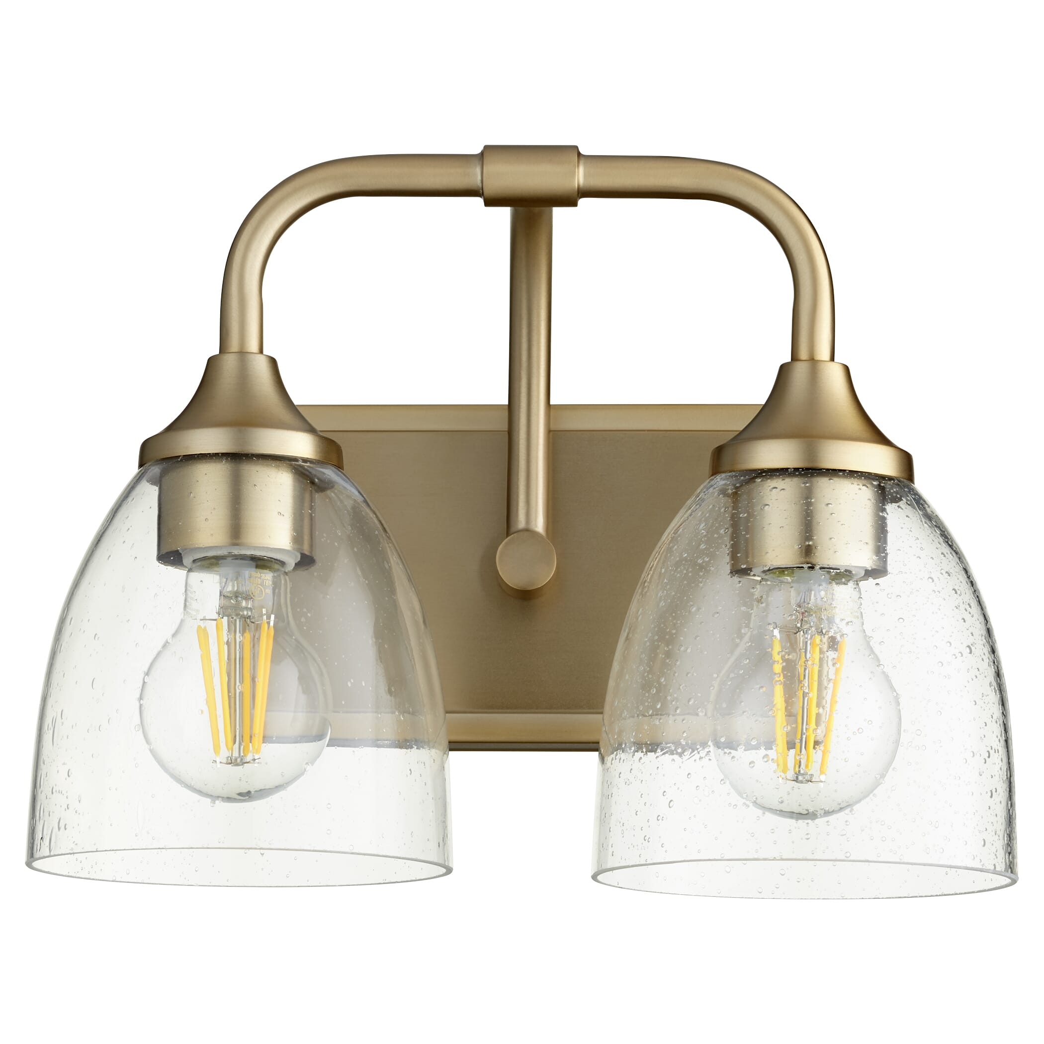 Quorum Enclave 2-Light 9" Bathroom Vanity Light in Aged Brass with