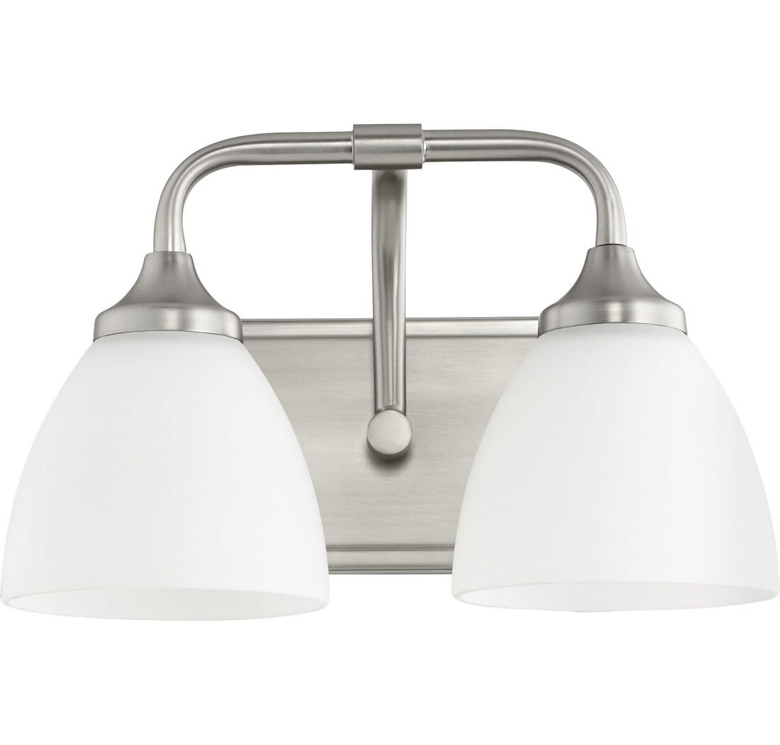 Quorum Enclave 2-Light 9" Bathroom Vanity Light in Satin Nickel