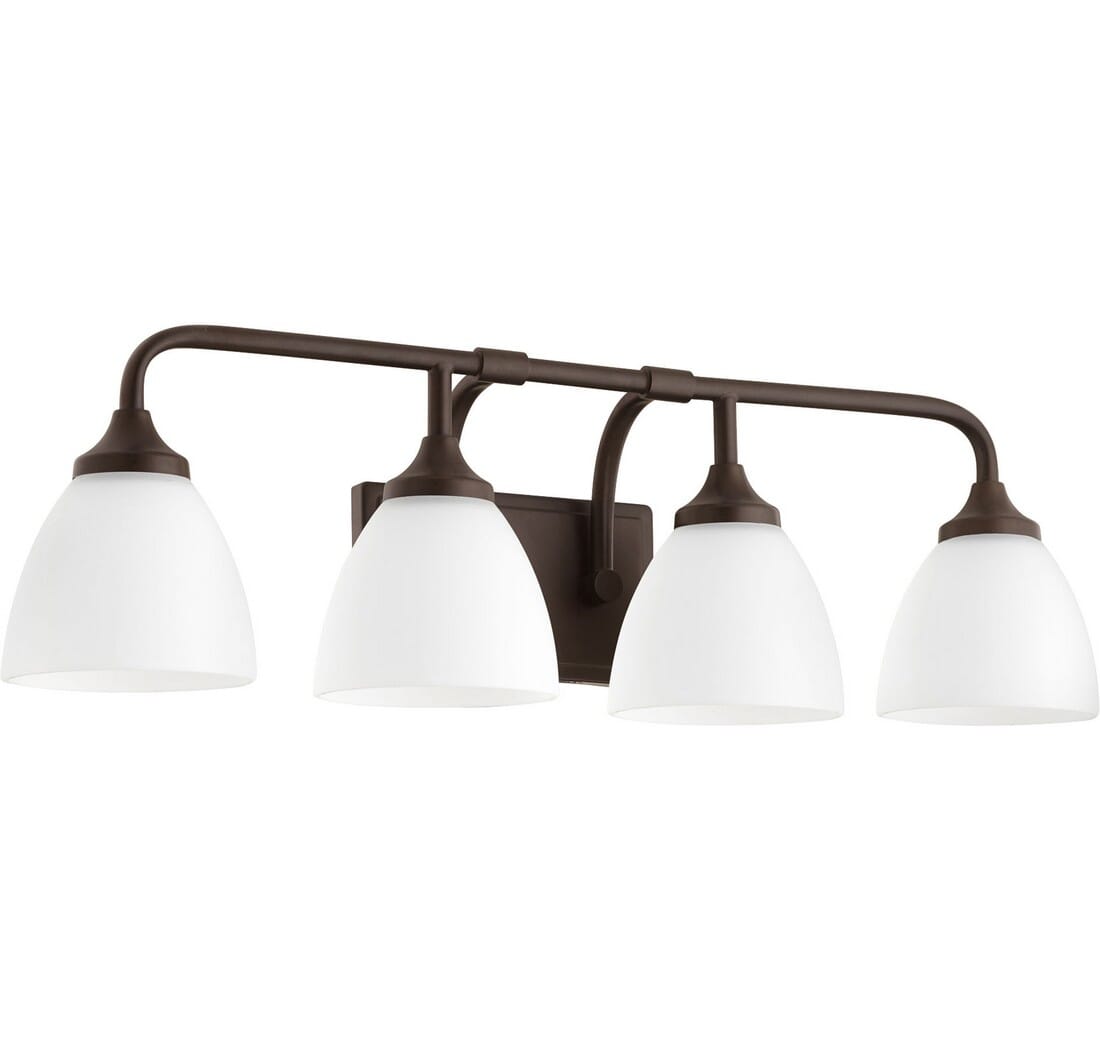 Quorum Enclave 4-Light 9" Bathroom Vanity Light in Oiled Bronze