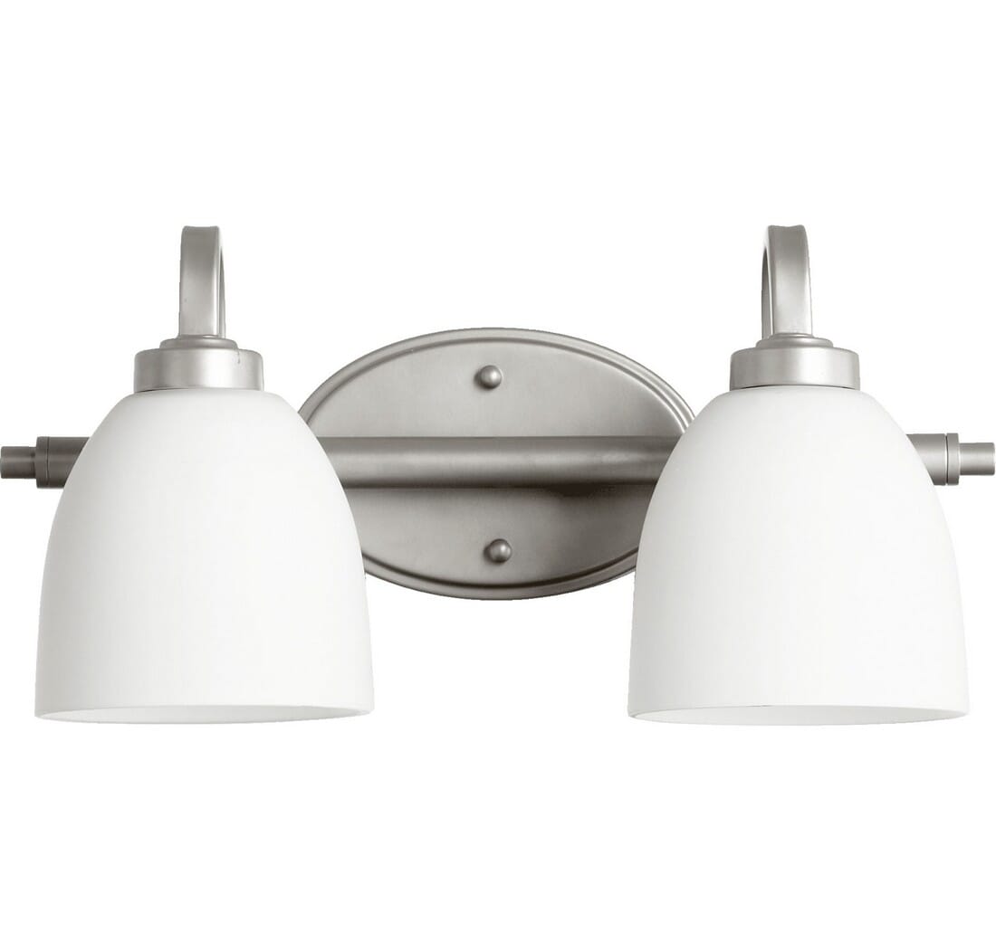 Quorum Reyes 2-Light 8" Bathroom Vanity Light in Classic Nickel