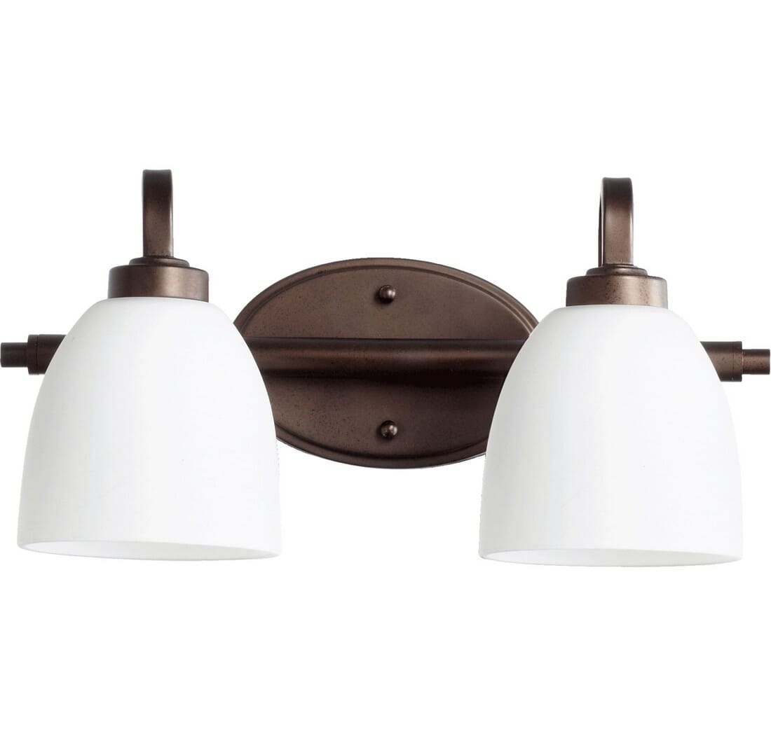 Quorum Reyes 2-Light 8" Bathroom Vanity Light in Oiled Bronze