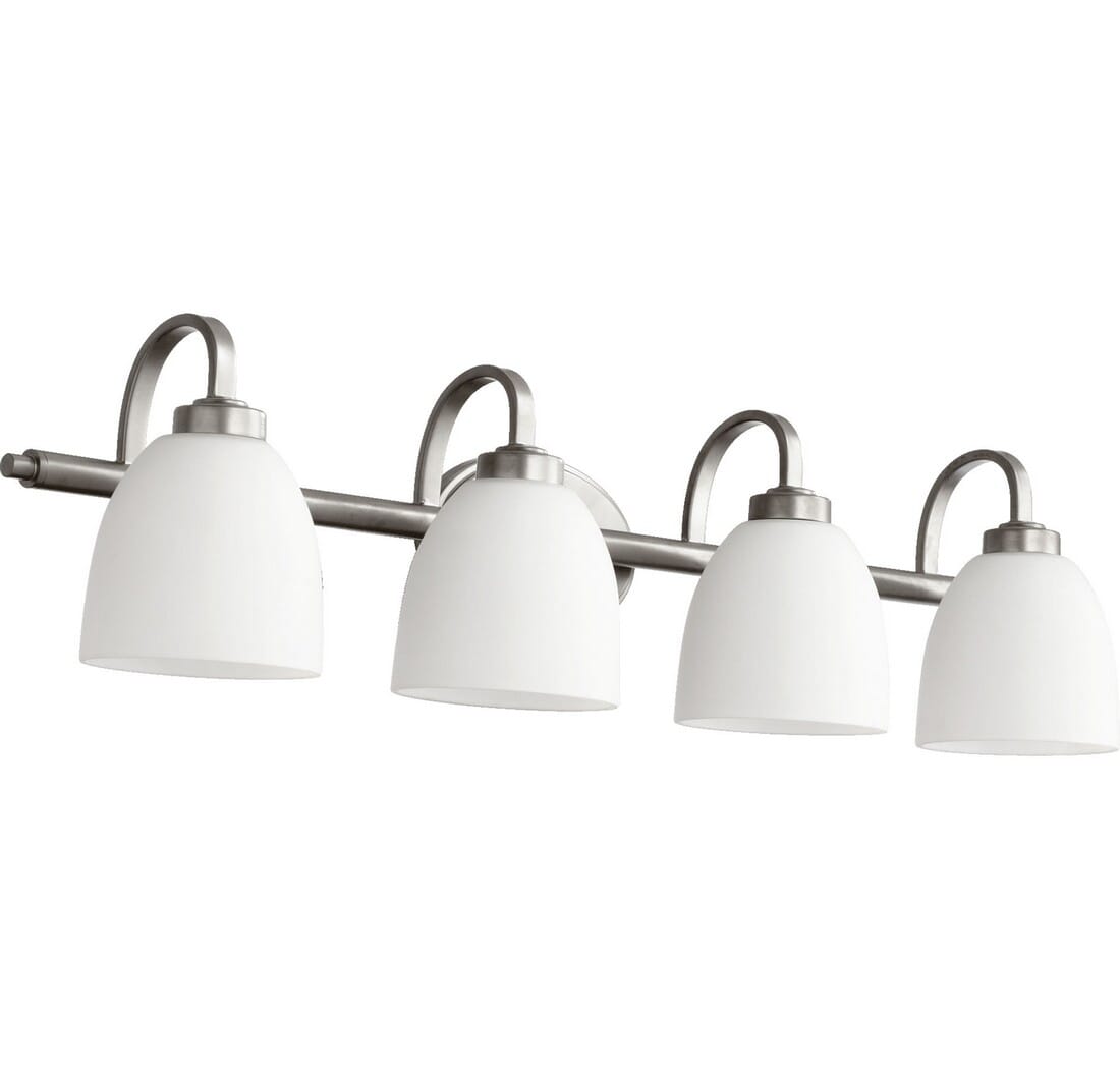 Quorum Reyes 4-Light 8" Bathroom Vanity Light in Classic Nickel