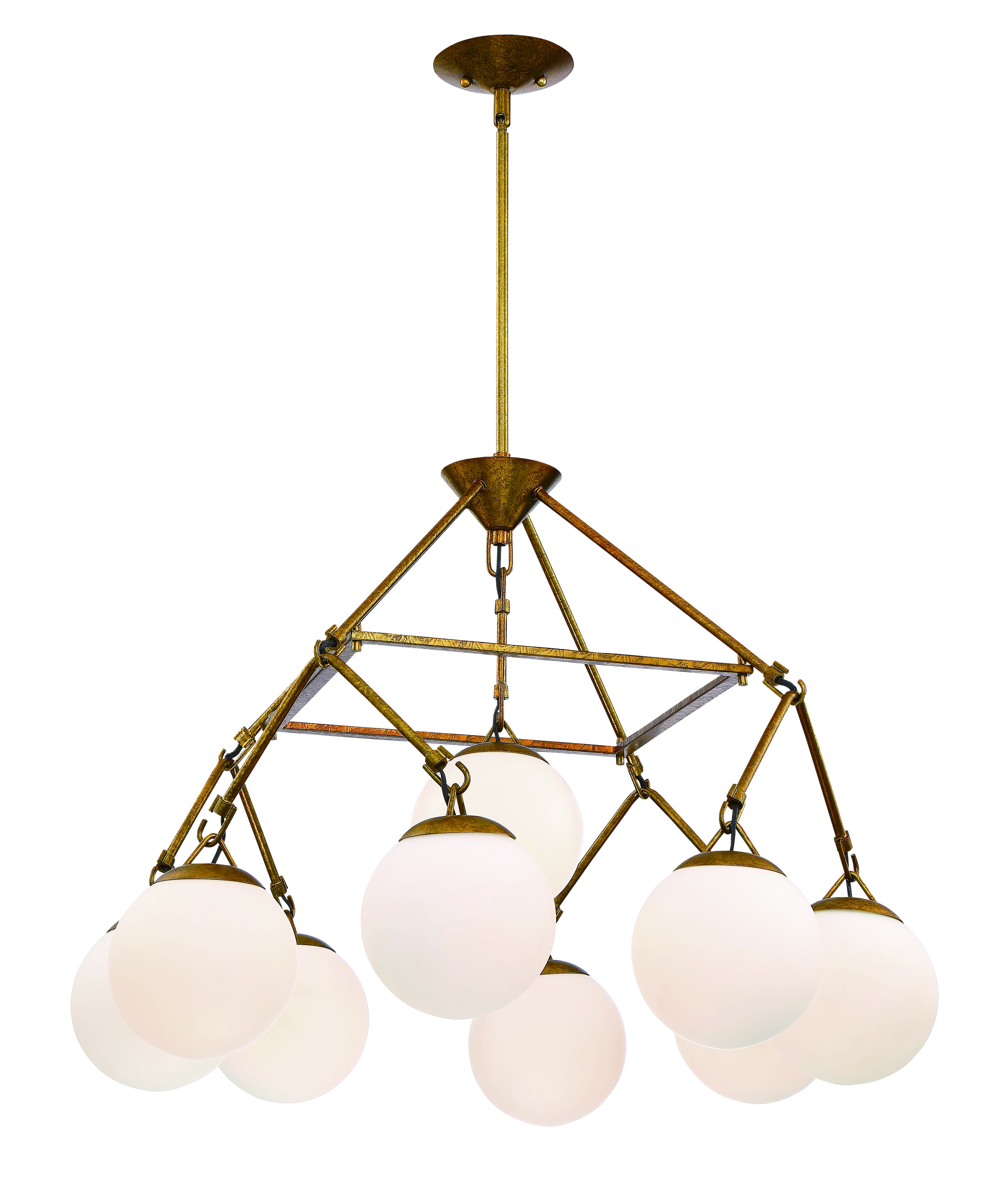 Craftmade Orion 9-Light Modern Chandelier in Patina Aged Brass