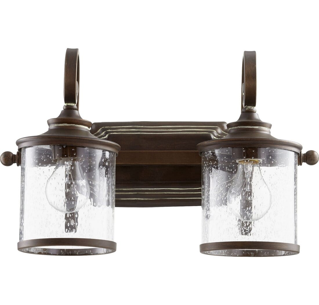 Quorum San Miguel 2-Light Bathroom Vanity Light in Vintage Copper