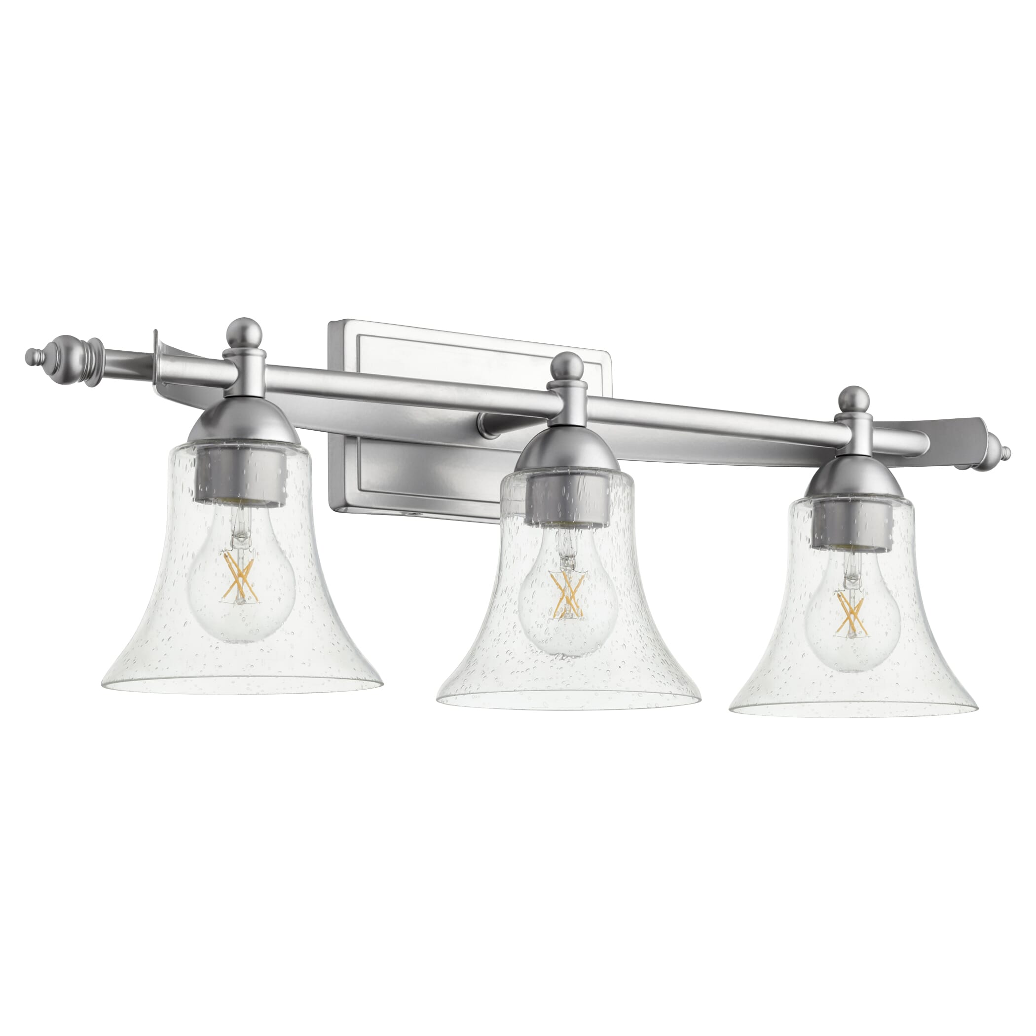 Quorum Aspen 3-Light 9" Bathroom Vanity Light in Classic Nickel