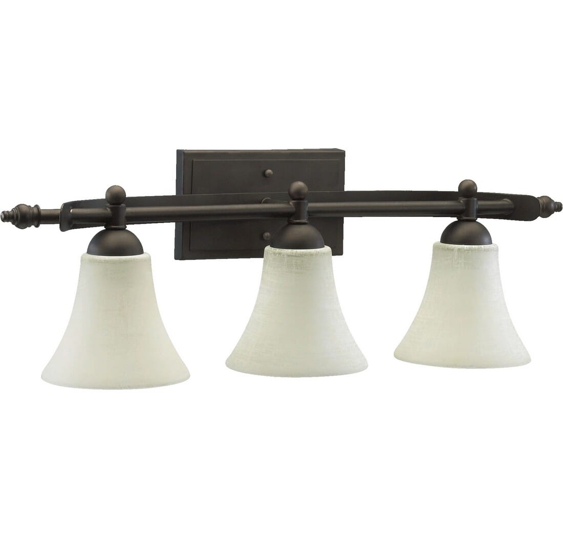 Quorum Aspen 3-Light 9" Bathroom Vanity Light in Oiled Bronze