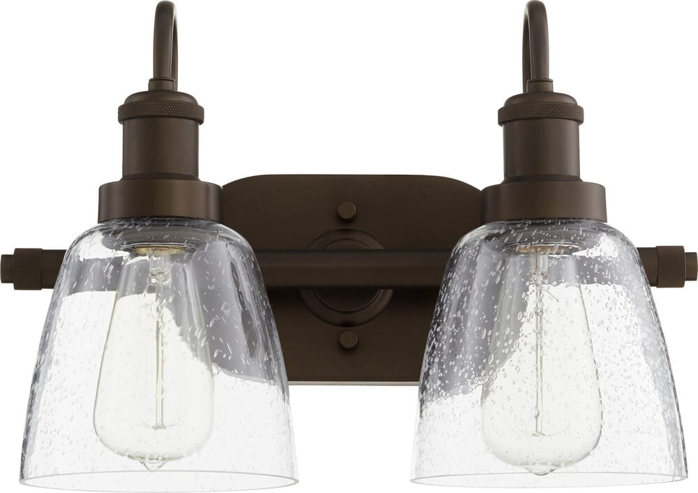 Quorum Transitional 2-Light Bathroom Vanity Light in Oiled Bronze