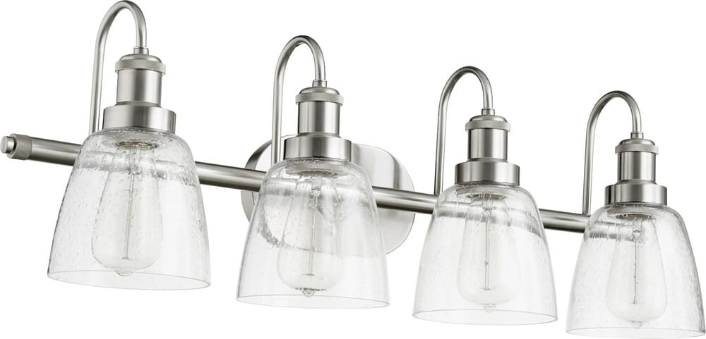 Quorum Transitional 4-Light Bathroom Vanity Light in Satin Nickel