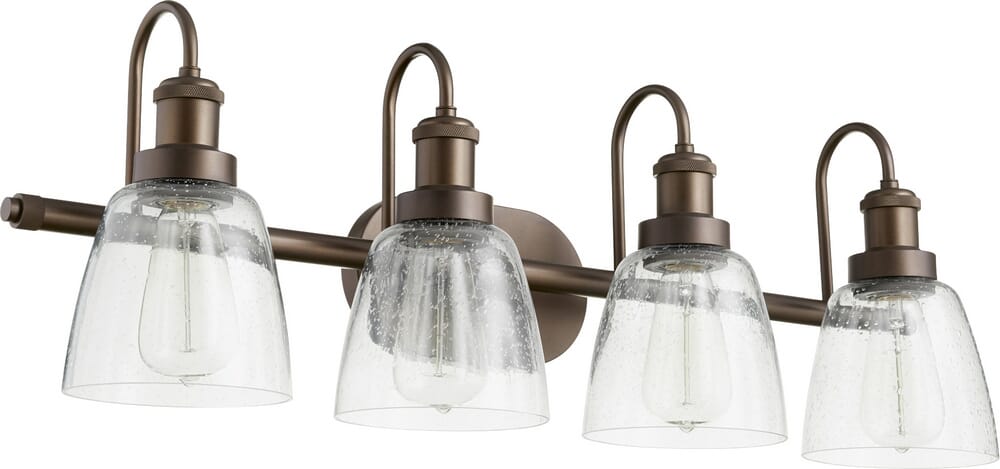 Quorum Transitional 4-Light Bathroom Vanity Light in Oiled Bronze