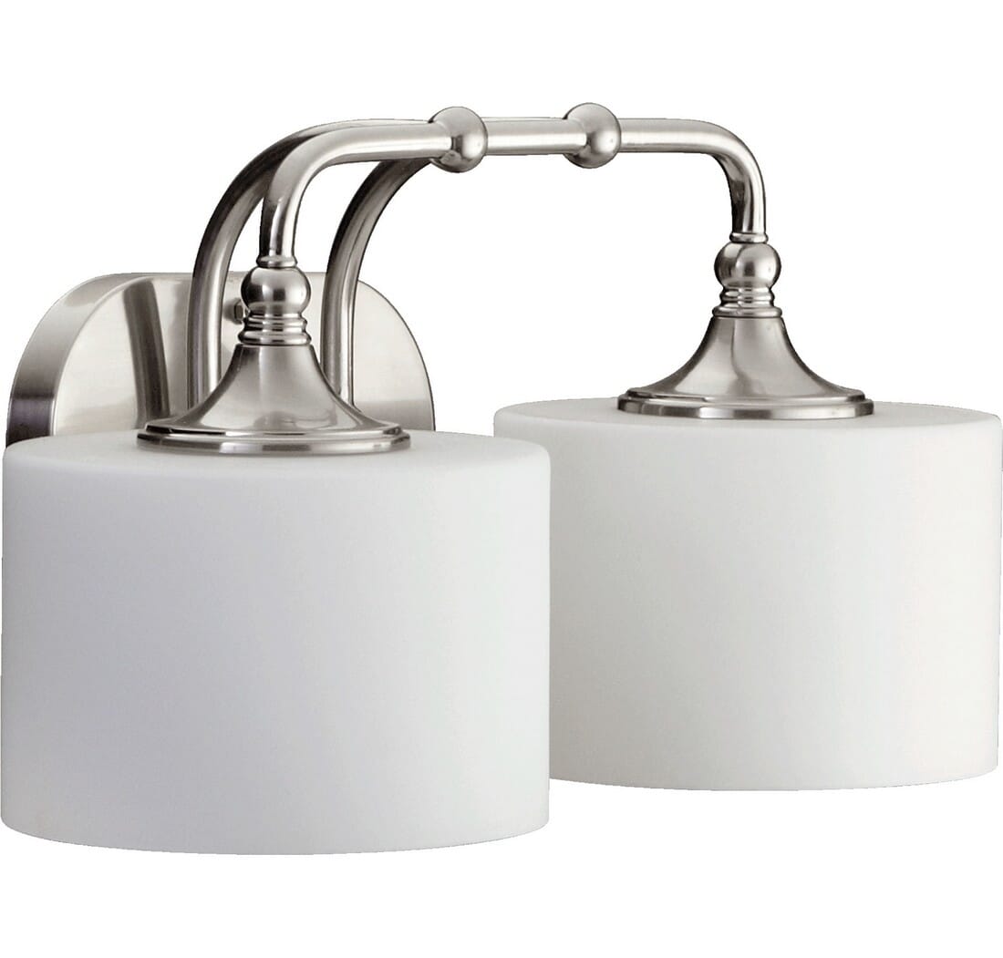 Quorum Rockwood 2-Light 9" Bathroom Vanity Light in Satin Nickel