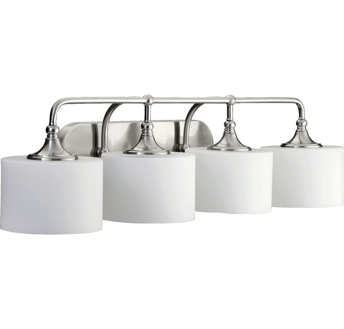 Quorum Rockwood 4-Light 9" Bathroom Vanity Light in Satin Nickel