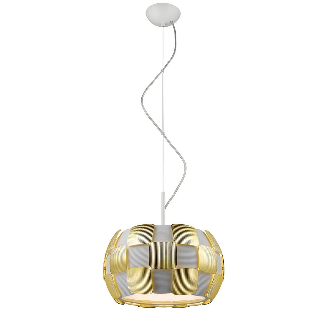 Access Layers 13" Fluorescent 3-Light Pendant in White w/ Gold