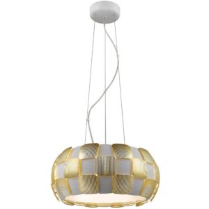 Access Lighting Layers Fluorescent 5-Light Pendant in White w/ Gold