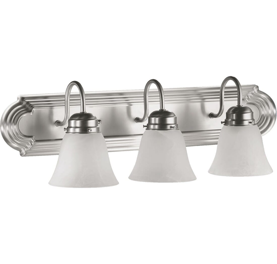 Quorum Quorum Home 3-Light 8" Bathroom Vanity Light in Satin Nickel