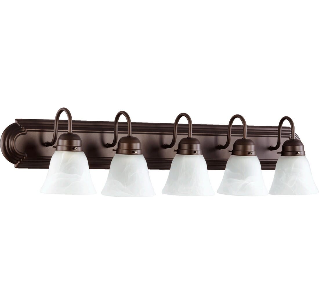 Quorum Home 5-Light Bathroom Vanity Light in Oiled Bronze