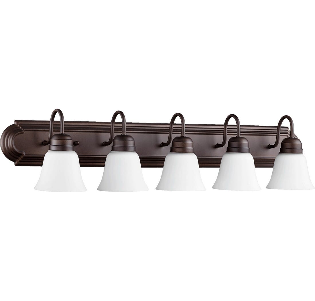 Quorum Home 5-Light Bathroom Vanity Light in Oiled Bronze