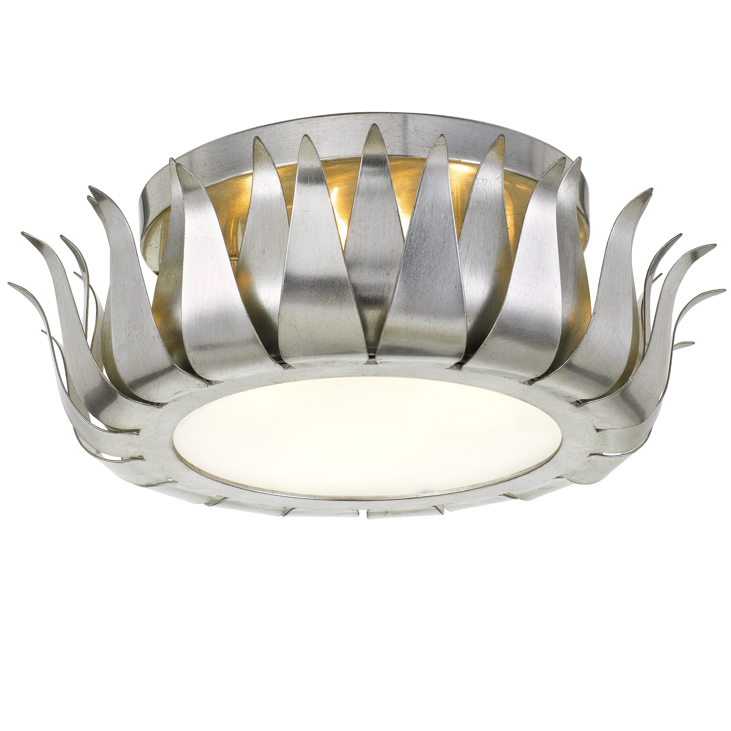 Crystorama Broche 3-Light 16" Ceiling Light in Antique Silver