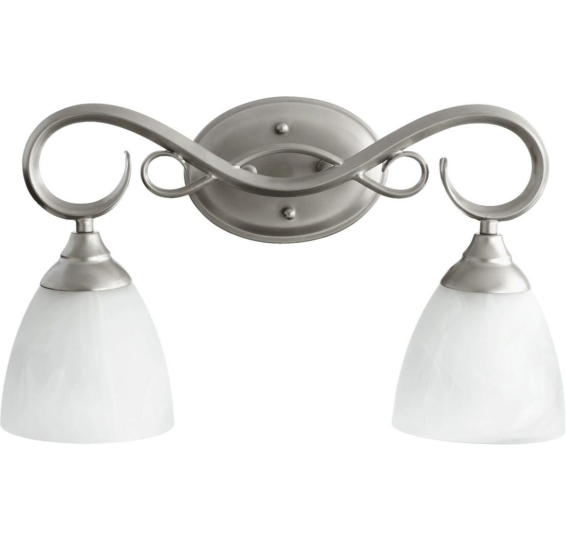 Quorum Powell 2-Light 11" Bathroom Vanity Light in Classic Nickel