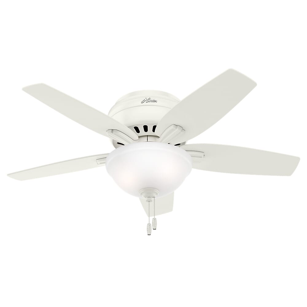 Hunter Newsome 2-Light 42" Indoor Flush Mount Ceiling Fan in Fresh White